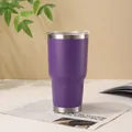 Large capacity purple vacuum insulated car travel tumbler with clear leakproof lid - 900ml/30oz / Purple