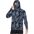 Felpa con cappuccio per protezione solare in seta ghiaccio con maschera mimetica blu - Taglia M / Top / Camo onda blu