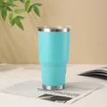 Teal stainless steel insulated tumbler with lid for car cup holders, 30oz capacity - 900ml/30oz / Light Blue