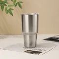 Vaso térmico para coche de gran capacidad en acero inoxidable con acabado plateado cepillado - 900ml/30oz / Plateado