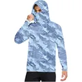 Men's ice silk UPF50+ sun protection hooded shirt with blue camouflage mountain pattern - M / Tops / Light Blue Mountain (DYF01-QZ30)