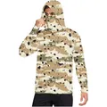 Professional men's ice silk sun protection hoodie featuring desert camo pattern and face mask - M / Tops / Desert Camo (DYF01-QZ33)