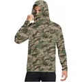 Men's camouflage UPF 50+ sun protection hoodie with integrated face mask in ice silk - M / Tops / Camouflage