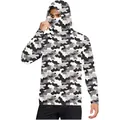 UPF50+ grey camouflage ice silk sun protection hoodie with integrated face mask and long sleeves - M / Tops / Gray White Black Camouflage