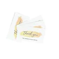 50-pack elegant thank you cards for small business support in gold watercolor design - Yellow Style (KA008) / 50 Sheets