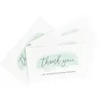 Set of 50 premium art paper thank you cards featuring elegant green watercolor design - Green Style (KA008) / 50 Sheets