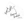 Set of 50 elegant white copperplate paper thank you cards with black calligraphy - Vintage Style (KA008) / 50 Sheets
