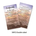 Pack of 50 Footprints in the Sand inspirational poem gift cards in double-sided print - Bible Inspiration Double-Sided Style (KA008) / 50 Sheets
