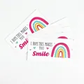 50-pack colorful rainbow small thank you cards with 'I hope this makes you smile' text - Heart Rainbow Style (KA008) / 50 Sheets
