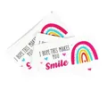 Pack of 100 premium rainbow thank you cards with Smile message for wedding gift bags. - Heart Rainbow Style (KA008) / Pack of 100
