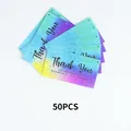 50PCS colorful watercolor thank you cards for small business order appreciation - Colorful Laser Style (KA008) / 50 Sheets