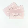 Premium pink copperplate thank you cards 100PCS set with heart of my business text - Pink and White Style (KA008) / Pack of 100
