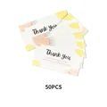 Premium set of 50 pastel thank you cards for small business with abstract designs - Floral Style (KA008) / 50 Sheets