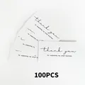 Set of 100 minimalist white 'Thank You' cards for small business owner support - Simple Modern Style (KA008) / Pack of 100