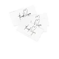 Set of 100 minimalist white thank you cards with heart pattern for small business. - Modern Style (KA008) / Pack of 100