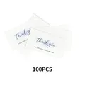 Set of 100 white thank you cards for small business with purple watercolor accent - Colorful Style (KA008) / Pack of 100