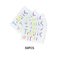 Pack of 50 high-quality colorful Thank You cards with heart patterns for gift packaging - Decorative Style (KA008) / 50 Sheets
