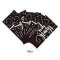 Pack of 50 black and white thank you for your order business greeting gift cards. - Black with White Dots Style (KA008) / 50 Sheets