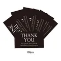 Pack of 100 elegant black thank you cards for business customer purchase orders - Black Block Font Style (KA008) / Pack of 100