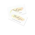 100PCS elegant thank you cards with golden watercolor splash for small business use - Yellow Style (KA008) / Pack of 100