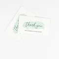 100pcs set of thank you cards with green watercolor design on premium white cardstock - Green Style (KA008) / Pack of 100