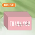 Pack of 100 elegant pink thank you for your order cards on premium coated paper - Pink Handwritten Style Card (KA008) / Pack of 100