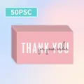 Pack of 50 pink thank you for your order cards for small business and gift packaging - Pink Handwritten Style Card (KA008) / 50 Sheets