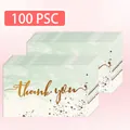100 green marble thank you cards with elegant gold foil lettering for weddings - Green Faux Gold Style (KA008) / Pack of 100