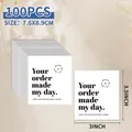 Set of 100 premium square business thank you cards with warm message, 7.6x8.9 cm size - Your Order Style (KA008) / 100 Pieces/Pack (7.6x8.9cm)