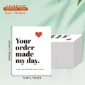 100pcs minimalist thank you cards with red heart for small business orders 7x10cm - Made My Day Style (KA008) / 100 Pieces/Pack (10x7cm)