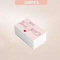 Stack of 100 pink thank you gift cards with heart for wedding and business - Little Red Heart Thank You Style (KA008) / Pack of 100