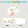 100 watercolor thank you cards with golden You Rock script for wedding events - Colored Gold You Rock / Pack of 100