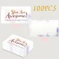 100PCS watercolor marble thank you cards with elegant gold foil lettering design - Affirmation Cards / Pack of 100