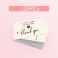 Set of 100 elegant English thank you cards printed on high-quality paper - Beige Heart Thank You Card / Pack of 100