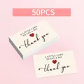 50pcs elegant cream thank you cards with red heart for weddings and personalized gifts. - Beige Heart Thank You Card / 50 Sheets