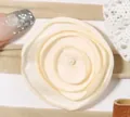 Beige fabric flower elastic nylon headband for babies and toddlers soft hair accessory - Cream Fabric Flower with Artificial Pearl (56)