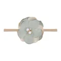 Elegant fabric flower baby headband with faux pearls on soft stretch nylon band - Tulle Flower with Artificial Pearl and Rhinestone (54)