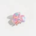 Small colorful marble swirl hair claw clip for elegant and stylish half-up hairstyles - Pink and Green