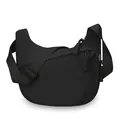 Borsa a tracolla hobo nera di grande capacità con tiranti della zip intrecciati - Stile con dettaglio corda intrecciata / Nero