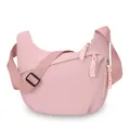 Elegante borsa a tracolla rosa di grande capacità per donna. - Stile con dettaglio corda intrecciata / Rosa