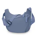 Elegante borsa a tracolla blu polvere, grande capacità con dettagli di zip intrecciate. - Stile con dettaglio corda intrecciata / Blu