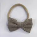 Bandeau bébé en nylon doux avec un nœud élégant en velours côtelé double couche kaki - Kaki (17)