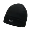 Klassische schwarze Strickmütze für Herren mit Stern-Sport-Patch-Design für den Winter - Schwarze Militärkappe / Einheitsgröße