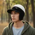 Men's winter warm knit beanie with protective ear flaps and black white patchwork design - One Size / Color-Block Headphone Style Ear Protection Peaked Cap / Beige
