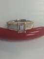 S925 sterling zilveren open ring met een rechthoekige paarse amethist edelsteen - Natuurlijke Amethist Zonder Diamantfragmenten