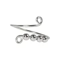 Minimalist silver spiral anti-anxiety ring featuring four rotating beads for stress relief. - Adjustable Open / Single Spiral - White Gold Color