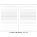 Professional A5 notebook inner pages with horizontal lines, size 142x208mm specifications - A5: 22.5*15.5*3CM / Default Lined Inner Pages