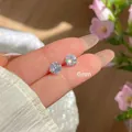 Minimalist 6mm round zircon stud earrings with S925 sterling silver setting - Four-prong Single Diamond Stud Earrings [6mm] / 925 Silver