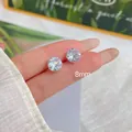 8mm S925 Sterling Silber Vier-Krallen-Ohrstecker mit funkelndem Zirkonia - 925er Silber / Vier-Krallen-Ohrstecker (8mm)