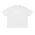 Detailed full front view of a white heavyweight cotton square-cut drop shoulder t-shirt - White / M